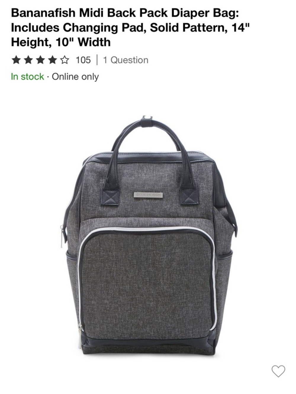 Bananafish Back Pack Diaper Bag